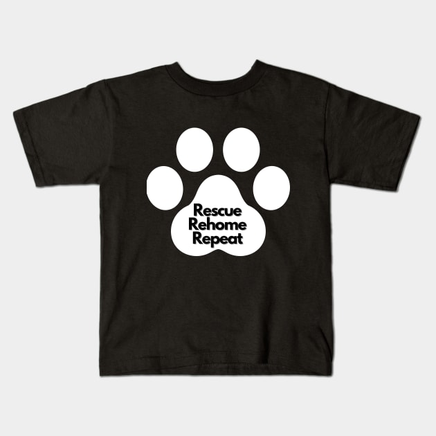 Rescue Rehome Repeat Merch Kids T-Shirt by greygoodz